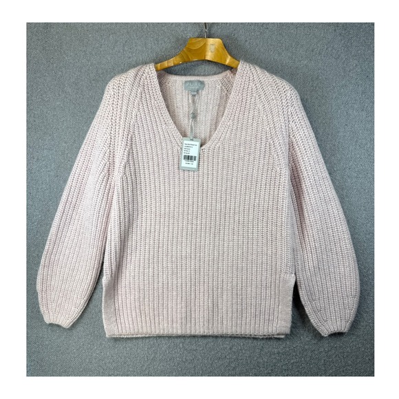 NWT Pure Collection Alpaca Blend Relaxed Tunic Sweater Soft Oyster Womens Size 6 - Picture 2 of 11